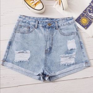 Rolled Hem denim shorts